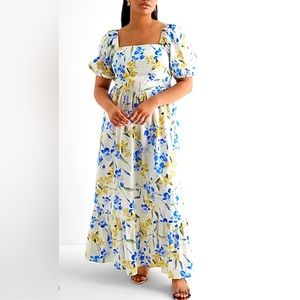Puff sleeve maxi dress